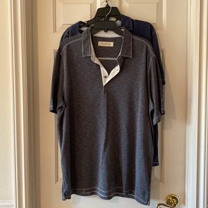 2 shirts. Both XL Tommy Bahama Polo Shirts gray and navy